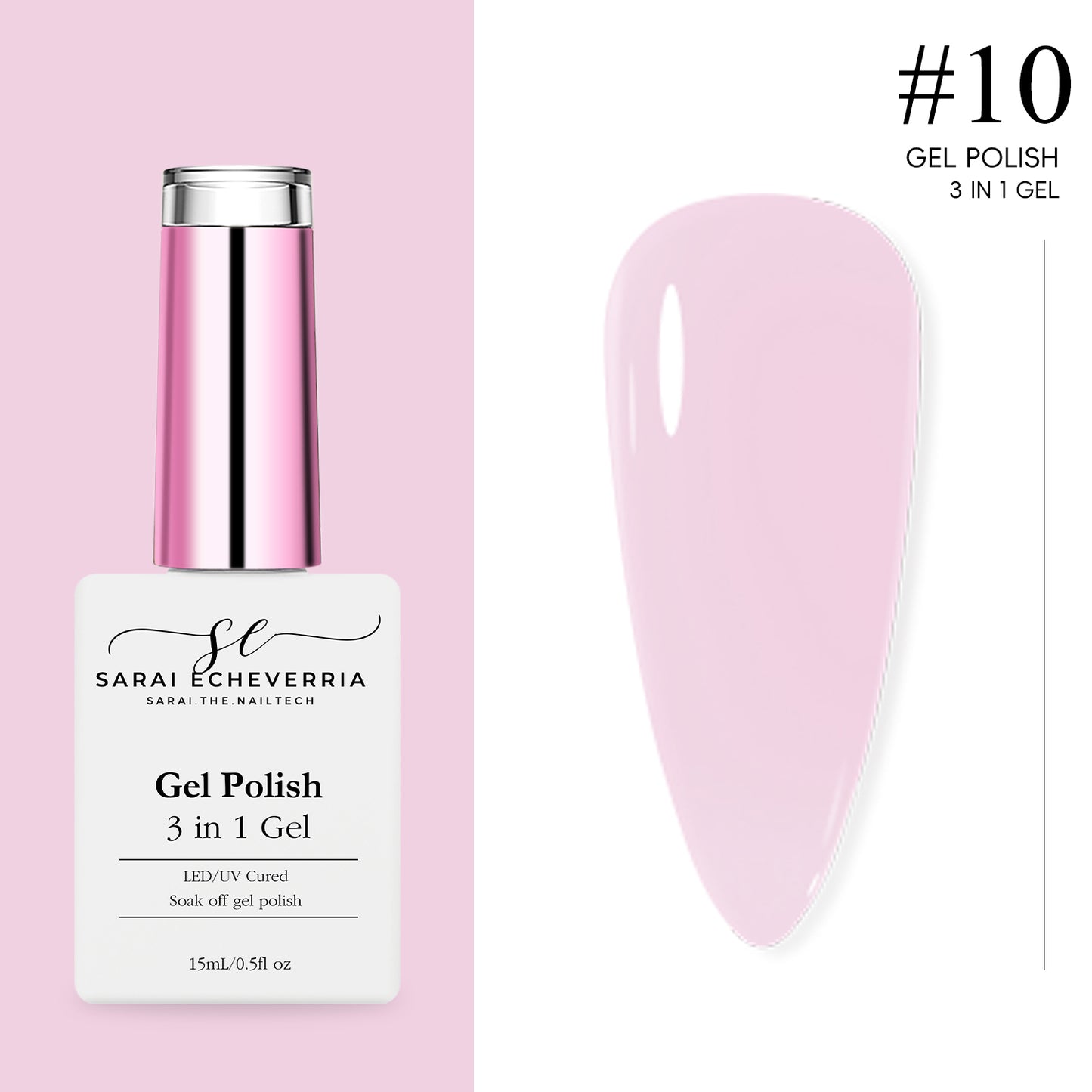 3 in 1 Gel Polish #10 - Rosie Pink