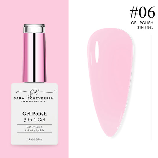 3 in 1 Gel Polish #6- Powder Pink